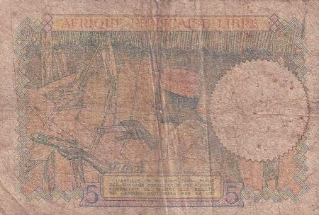 AEF 5 Francs - Afrique Française Libre - 1941 - Série A 25