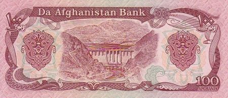Afghanistan 100 Afghanis 1991 - Paysan - Barrage hydroélétrique