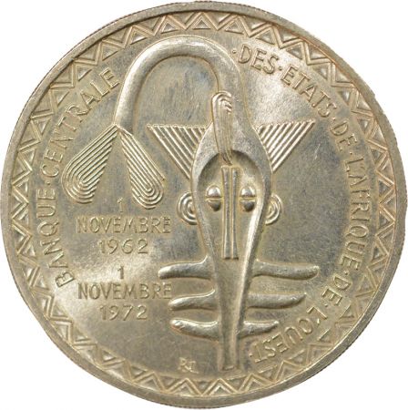 Afrique de l\'Ouest  - 500 Francs Argent, Union Monétaire - 1972 Paris