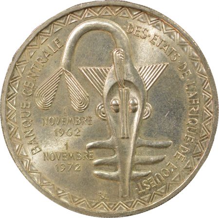 Afrique de l\'Ouest  - 500 Francs Argent, Union Monétaire - 1972 Paris