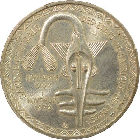 Afrique de l\'Ouest  - 500 Francs Argent, Union Monétaire - 1972 Paris