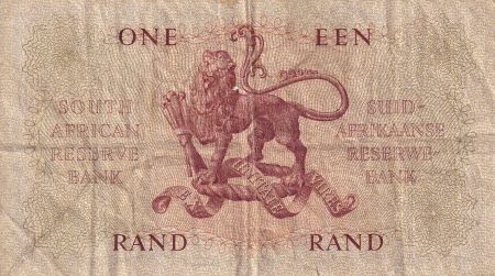 Afrique du Sud 1 Rand - Jan Van Riebeeck - Lion - 1961 - Série A 52 - TB - P.102a