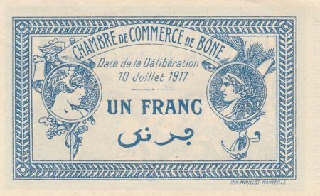 Algérie 1 Franc - Chambre de commerce de Bône - 10-07-1917 - Série A