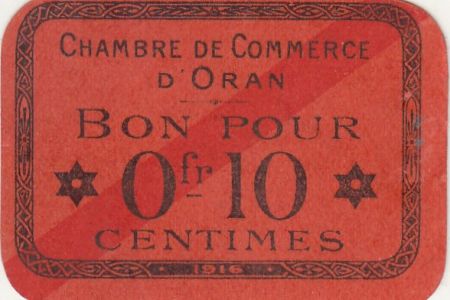 Algérie 10 Centimes - Chambre de commerce d\'Oran - 1916