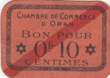 Algérie 10 Centimes - Chambre de commerce d\'Oran - 1918