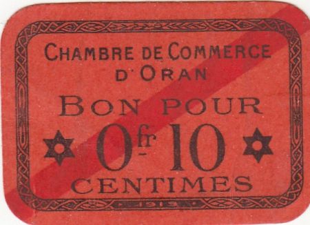 Algérie 10 Centimes - Chambre de commerce d\'Oran - 1919