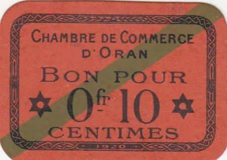 Algérie 10 Centimes - Chambre de commerce d\'Oran - 1920