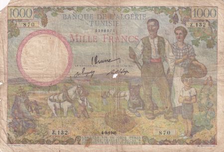 Algérie 1000 Francs - Famille coloniale française - 04-09-1946 - Série Z.132