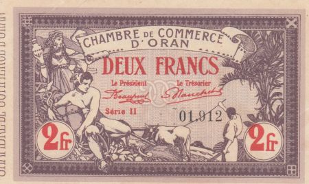 Algérie 2 Francs - Chambre de commerce d\'Oran - 04-02-1920 - Série II