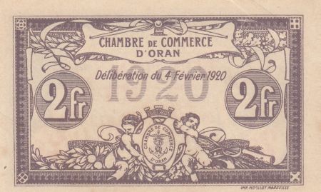 Algérie 2 Francs - Chambre de commerce d\'Oran - 04-02-1920 - Série II