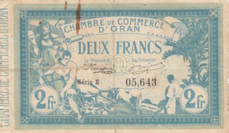 Algérie 2 Francs - Chambre de commerce d\'Oran - 12-05-1915 - Série E