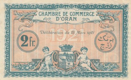 Algérie 2 Francs - Chambre de commerce d\'Oran - 25-03-1921 - Série 409.436