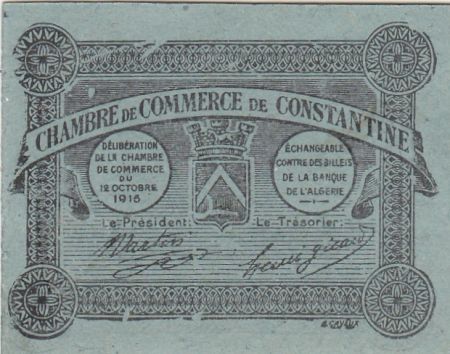 Algérie 5 Centimes - Chambre de commerce de Constantine - 12-10-1915