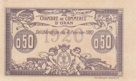 Algérie 50 Centimes - Chambre de commerce d\'Oran - 04-02-1920 - Série IV