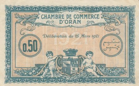 Algérie 50 Centimes - Chambre de commerce d\'Oran - 25-03-1921 - 780, 122