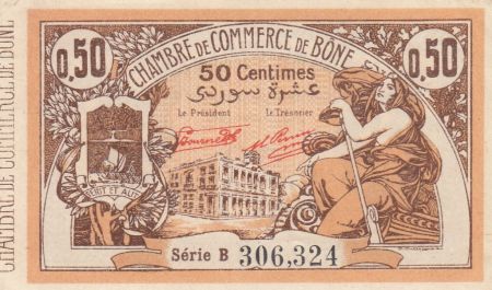 Algérie 50 Centimes - Chambre de commerce de Bône - 05-01-1921 - Série B