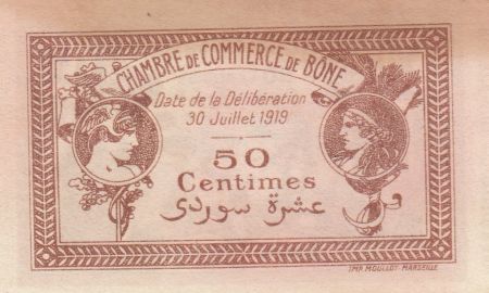 Algérie 50 Centimes - Chambre de commerce de Bône - 30-07-1919 - Série B