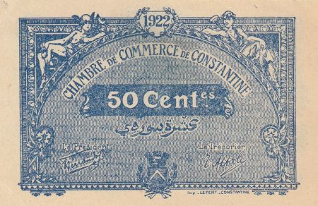 Algérie 50 Centimes - Chambre de commerce de Constantine - 12-10-1921 - Série C.19