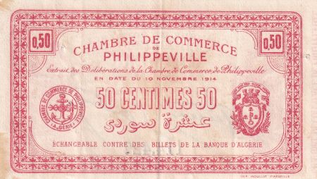 Algérie 50 Centimes - Chambre de commerce de Philippeville - 1914 - P.142.1