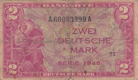 Allemagne (RFA) 2 D. Mark - 1948 - Série A - P.TB - P.3