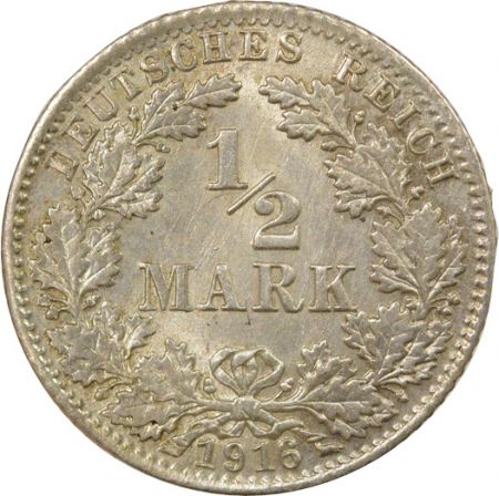 Allemagne 1/2 Mark Argent - 1916 D Munich