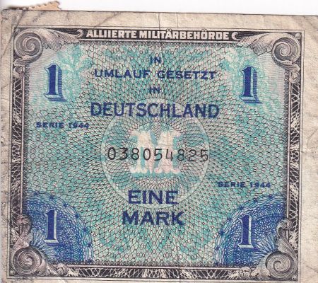 Allemagne 1 Mark - Impr. américaine - 1944 - 9 digit avec F - P.193a