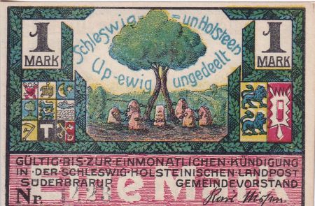 Allemagne 1 Mark - Süderbrarup - Notgeld - 1920