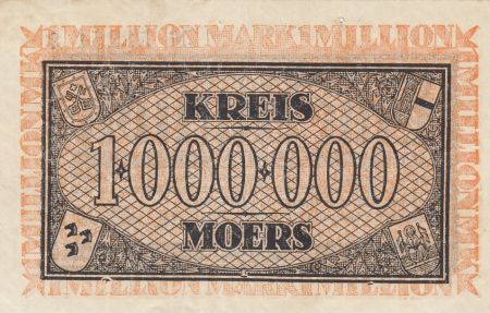 Allemagne 1 million de mark - Etat de Kreis Moers - Numéro 53251 - 1923