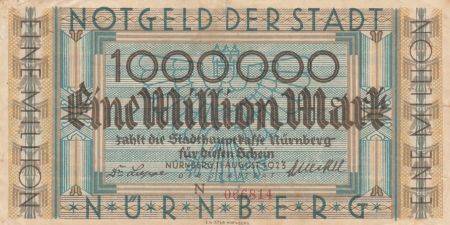 Allemagne 1 million de Mark - Ville de Nurmberg - Numéro 66814 - 1923