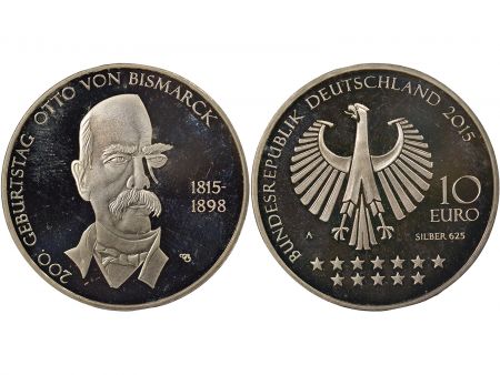 Allemagne 10 Euros Argent, Otto von Bismarck - 2015 A Berlin