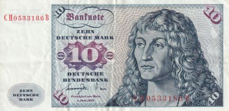 Allemagne 10 Mark - Jeune homme - 1977 - TTB - P.31b