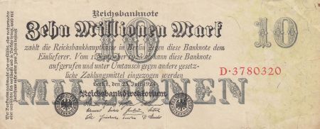 Allemagne 10 Millionen mark - Reichsbanknote - Série D - 1923