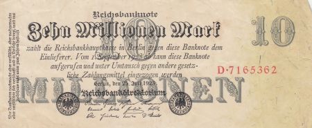 Allemagne 10 Millionen mark - Reichsbanknote - Série D - 1923