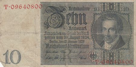 Allemagne 10 Reichsmark - Albrecht D. Thaer - Série E - 1929 - P.180a