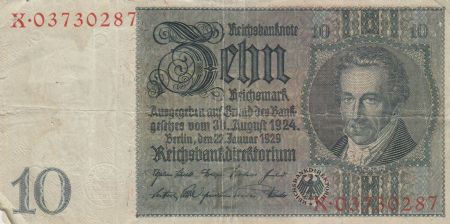 Allemagne 10 Reichsmark - Albrecht D. Thaer - Série X - 1929 - P.180a