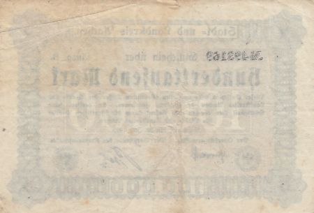 Allemagne 100 000 mark - Etat de Aachen - Numéro 493168 - 1923