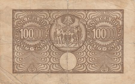 Allemagne 100 000 Mark - Etat de Dusseldorf - 1923 - Reihe 2 - Numéro 046246