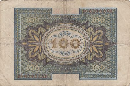 Allemagne 100 Mark - Cavalier de Bamberg - 7 digit - 1920 - Série P - P.69a