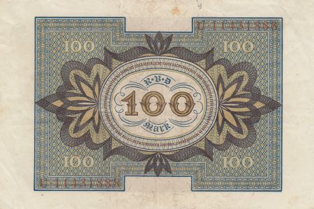 Allemagne 100 Mark - Cavalier de Bamberg - 8 digit - 1920 - Série U - P.69b