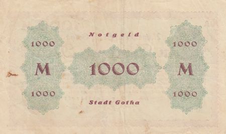 Allemagne 1000 Mark - Notgeld - Ville de Gotha - 1923 - Numéro 6313