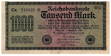 Allemagne 1000 Mark Vert, lilas - 1922 - série Ca*-WD