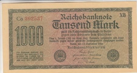 Allemagne 1000 Mark Vert, lilas - 1922 - série ca-xb