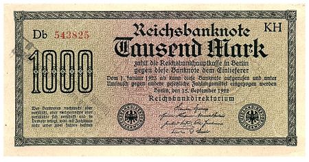 Allemagne 1000 Mark Vert, lilas - 1922 - série Db-KH