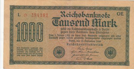 Allemagne 1000 Mark Vert, lilas - 1922 - série L*-OE