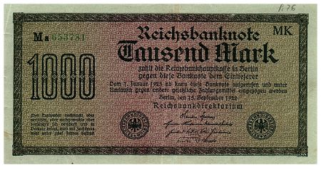 Allemagne 1000 Mark Vert, lilas - 1922 - série Ma-MK