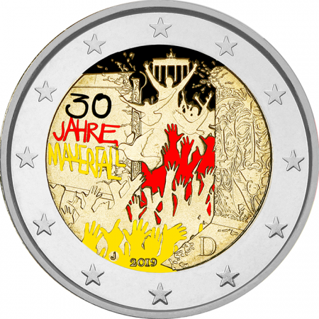 Allemagne 2 Euros Commémo. 2019 - 30 ans du Chute de Mur de Berlin- couleur