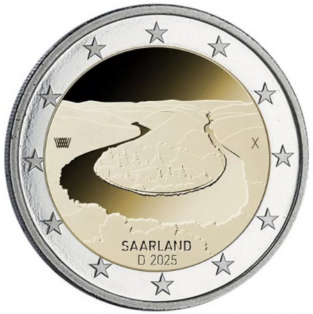 Allemagne 2 Euros Commémo. UNC 2025 - Saarland - Boucle de la Saar (atelier indifférent.)