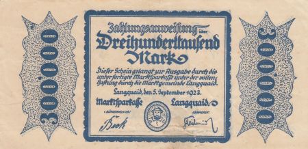 Allemagne 300 000 mark - Etat de Langquaid - Numéro 1893 - 1923