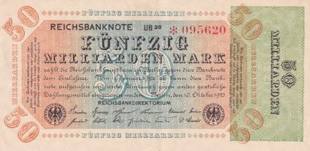 Allemagne 50 Milliarden Mark  - Reichsbanknote 1923 - Série UB 20 - * 095620