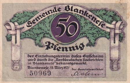 Allemagne 50 Pfennig - Blankenese - Notgeld - 1921